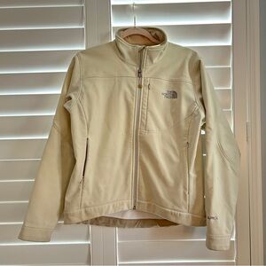 The Northface Zip Up Coated Fleece Cream Size Large